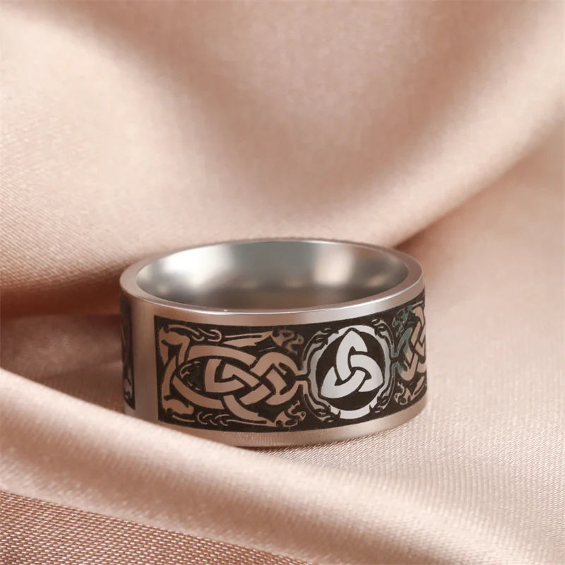 Bague Punk Acier Inoxydable Arbre de Vie Viking – Bague Couple Goth & Nordique | Bijou Homme & Femme | Cadeau Anniversaire & Fête Tendance