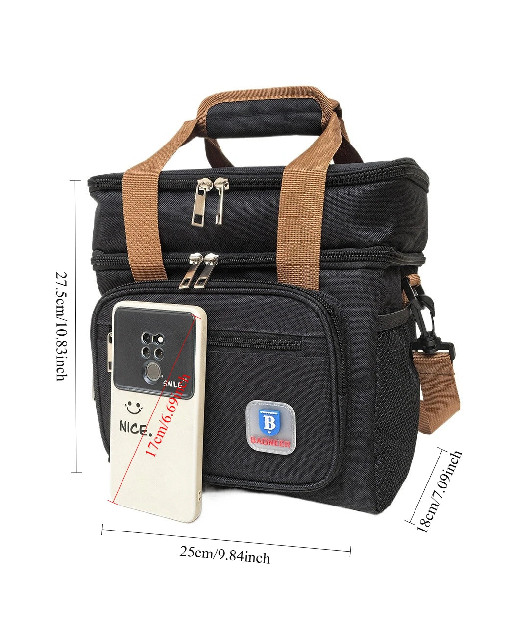 Sac Repas Isotherme – Lunch Bag Pique-Nique Camping Travail École Anti-Fuite Bandoulière