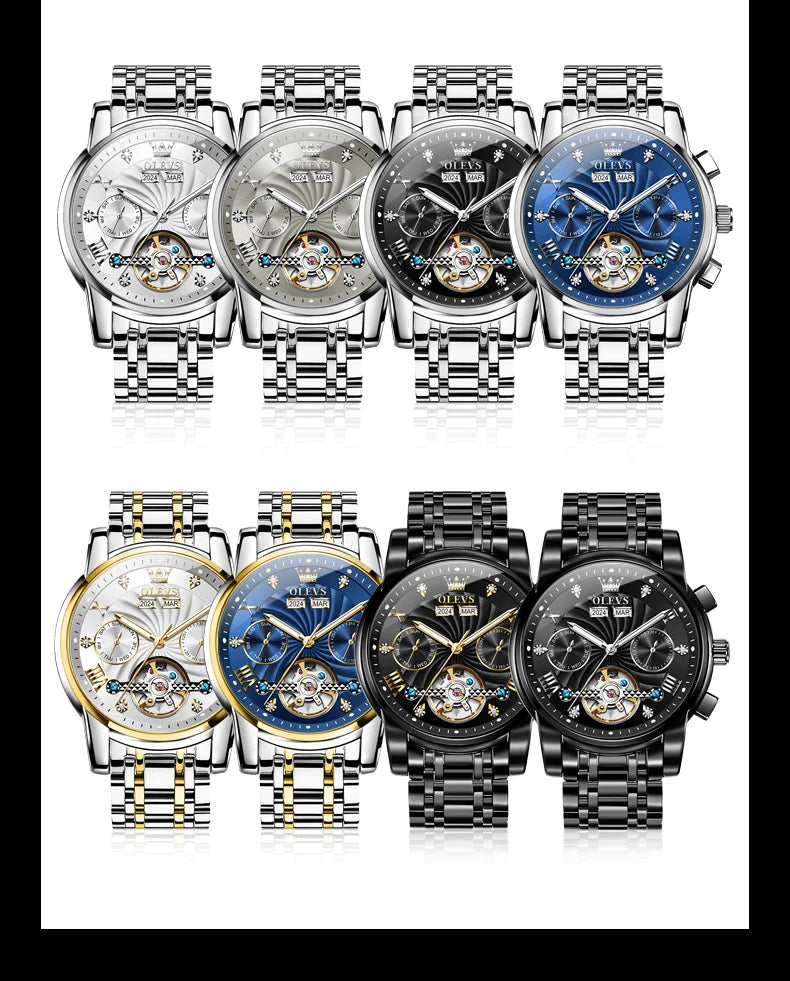 Montre Mécanique Automatique Luxe Homme OLEVS 7088 – Grand Cadran Lumineux Étanche Cadeau