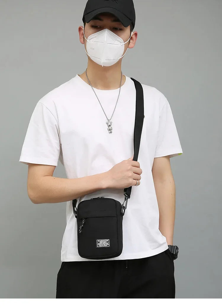 Petit Sac Carré Oxford Unisexe – Sacoche Bandoulière Crossbody Casual Homme Femme