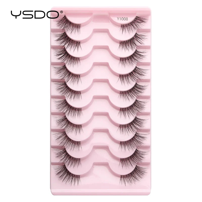 Faux Cils Mink 3D YSDO – Lot 3/5/10 Paires | Maquillage Dramatique Naturel