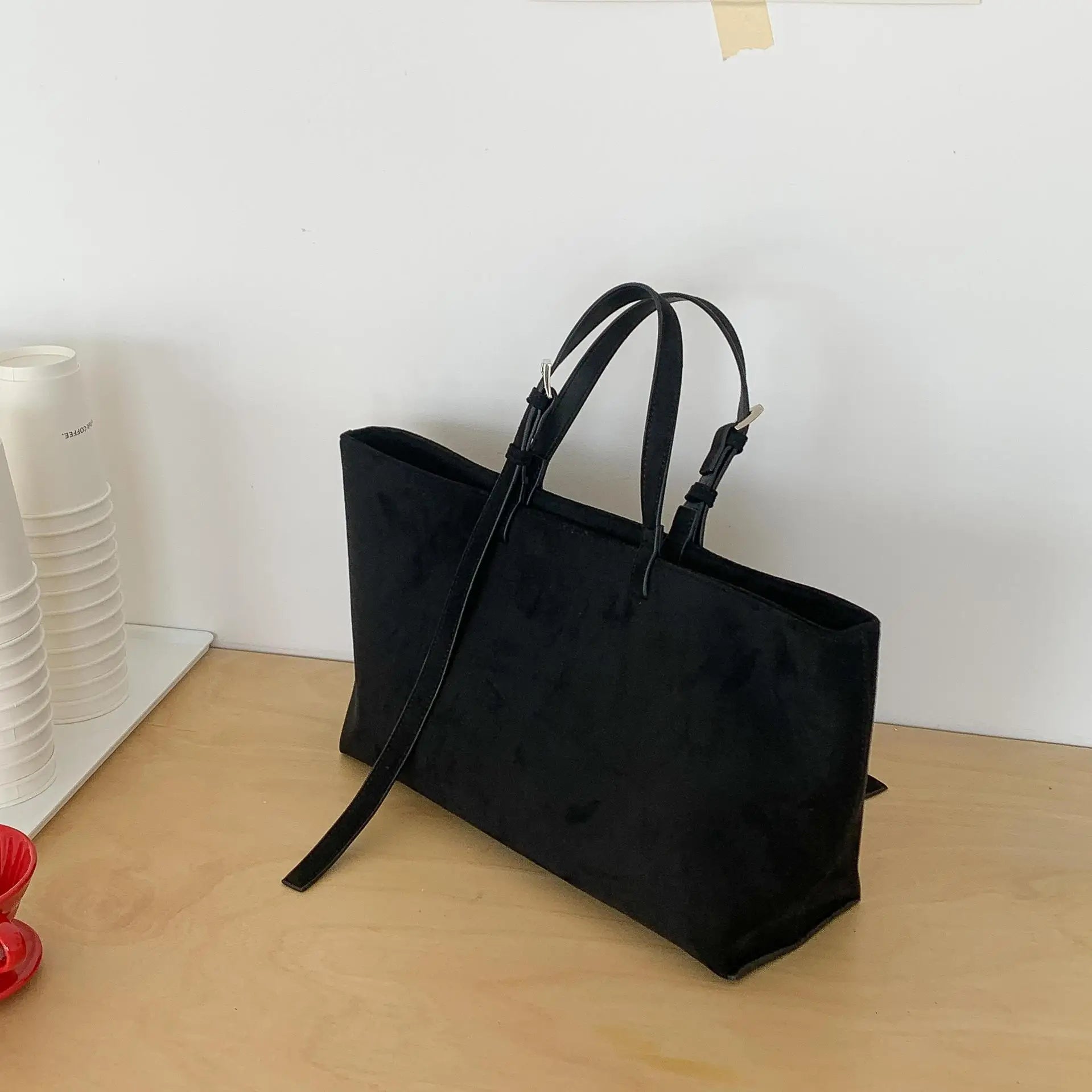 Tote Bag Femme Cuir PU Souple – Grand Sac Cabas Épaule Shopping Casual Qualité Premium