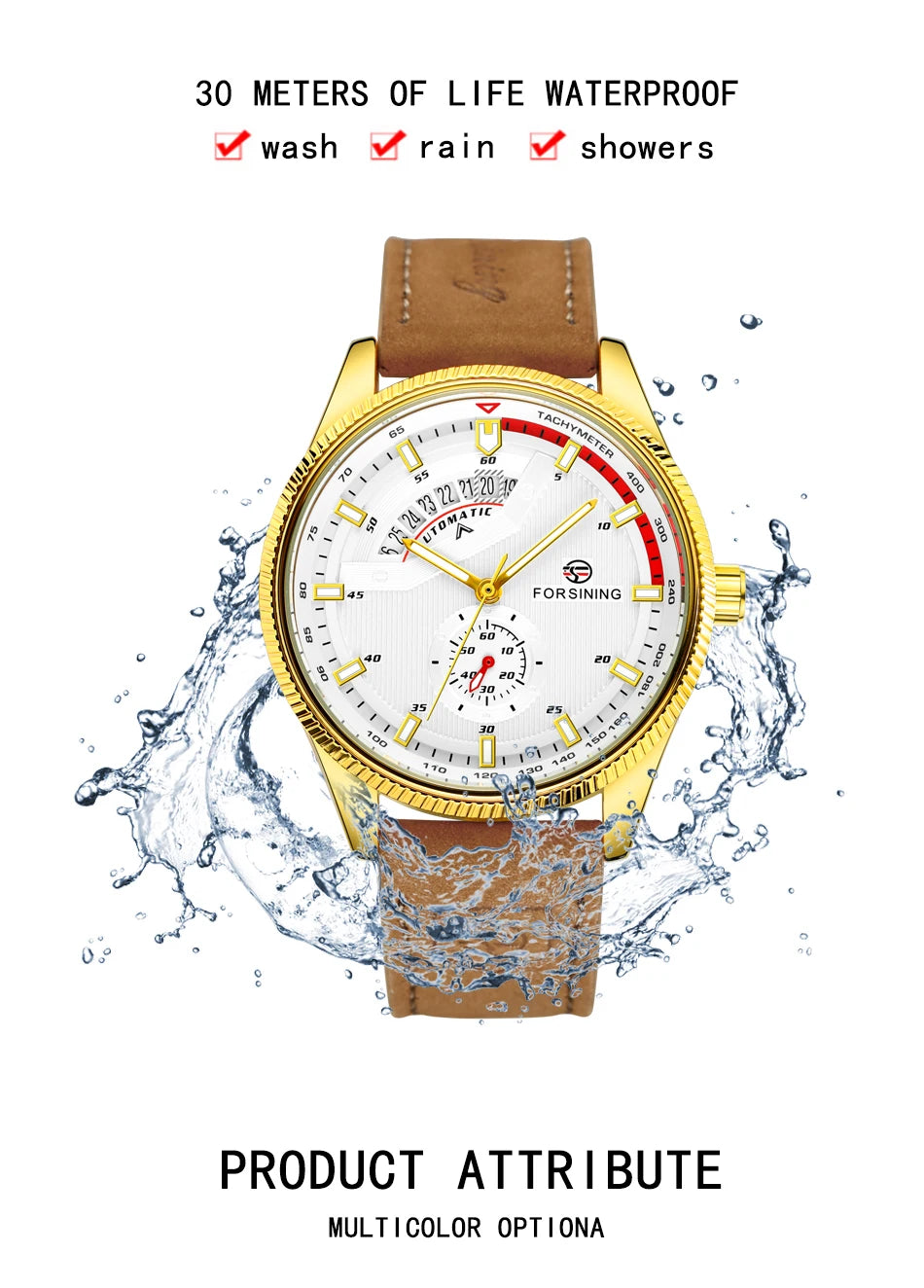 Montre Homme FORSINING Mécanique Automatique Chronographe Calendrier Cuir & Acier – Luxe Haute Qualité