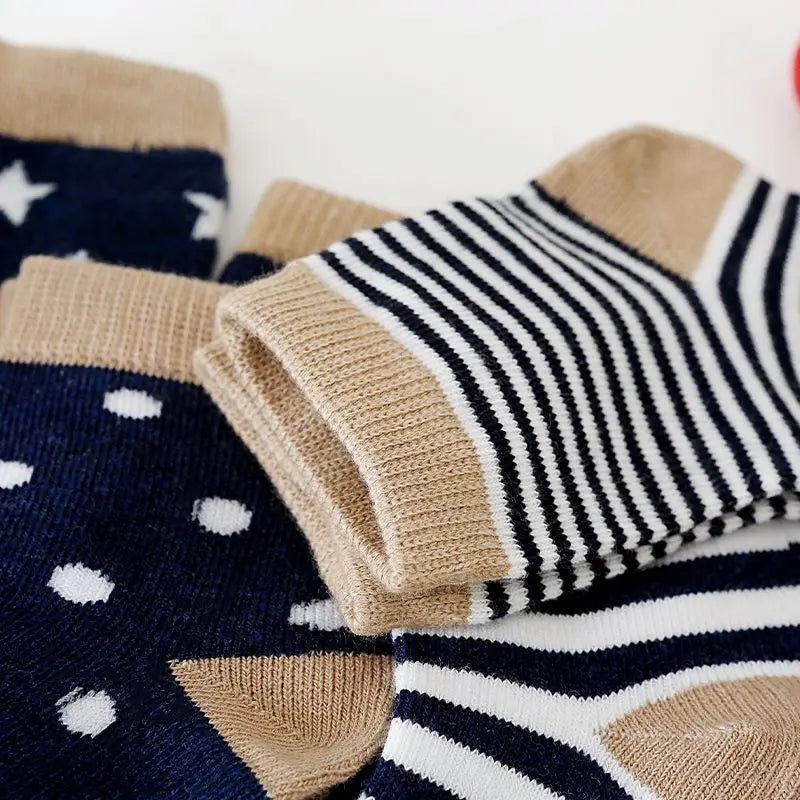 5er-Pack Kindersocken Baumwolle Tiermuster – Frühling Herbst Baby Jungen Mädchen 0-6 Jahre