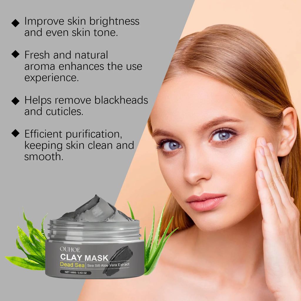 Masque Visage Boue Mer Morte – Purifiant, Éclaircissant & Anti-Points Noirs | Contrôle Sebéum & Réparation Peau