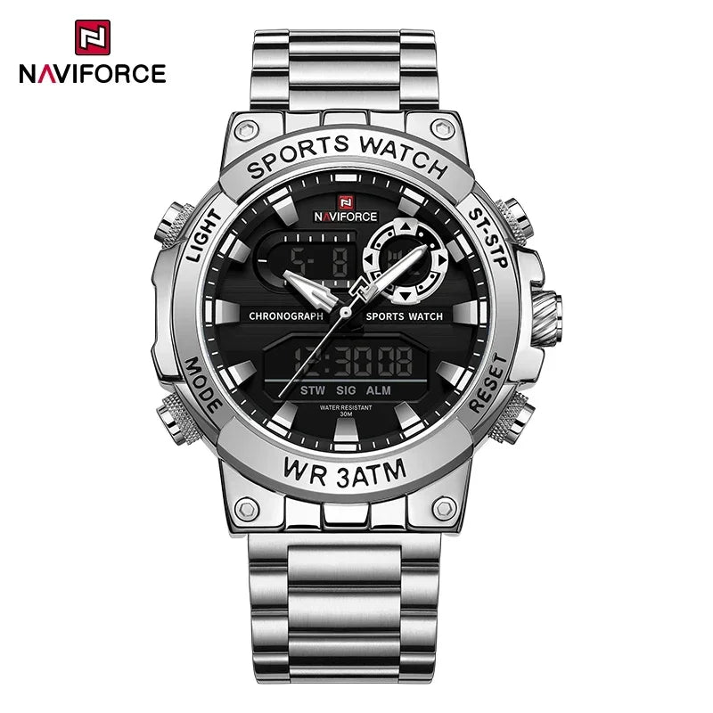 Montre Homme Militaire NAVIFORCE Double Affichage Quartz – Sport Étanche Grand Cadran