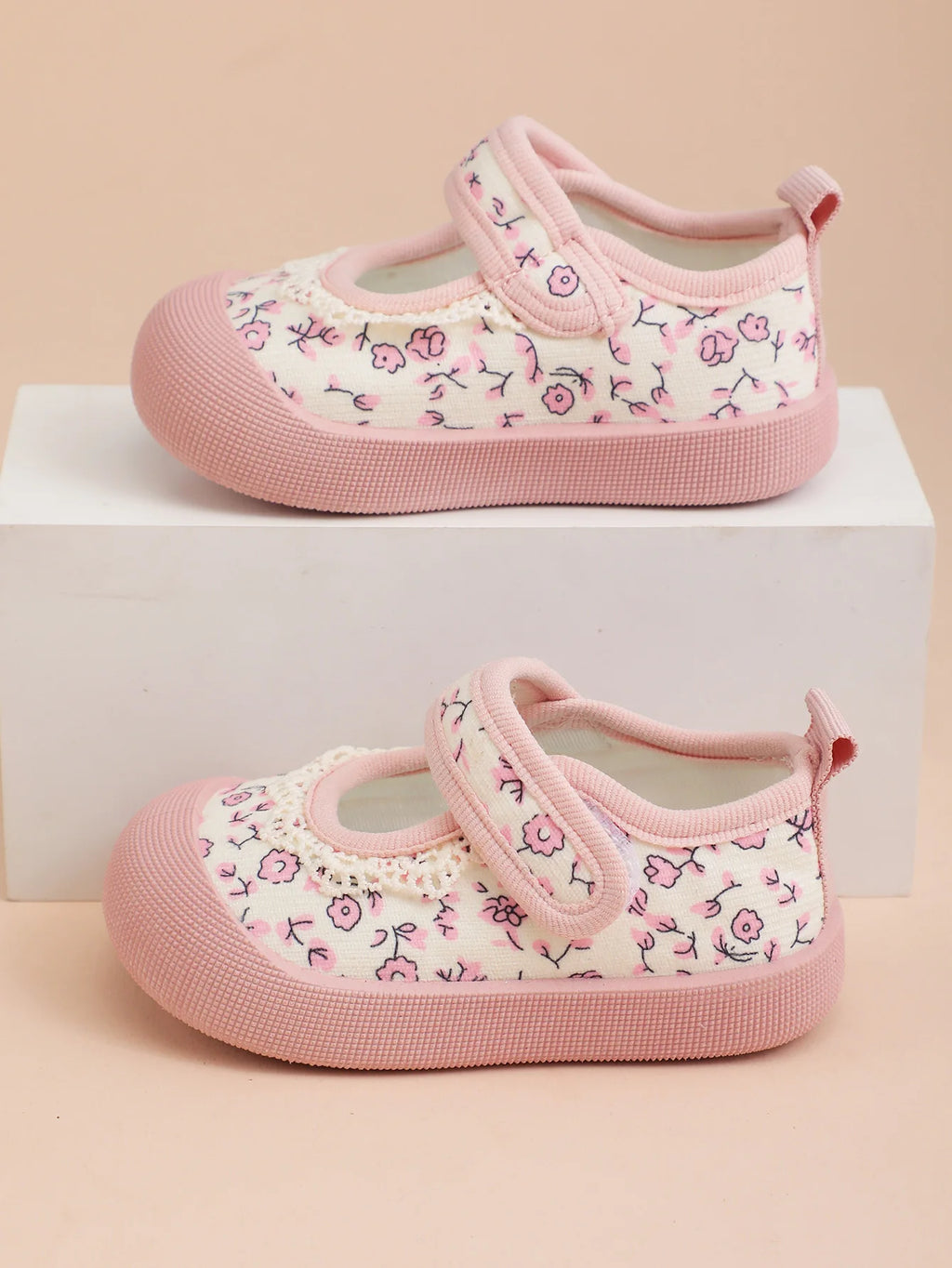 Chaussures Princesse Fille Toile Velcro – Basket Légère Style Frais Printemps Automne Enfant