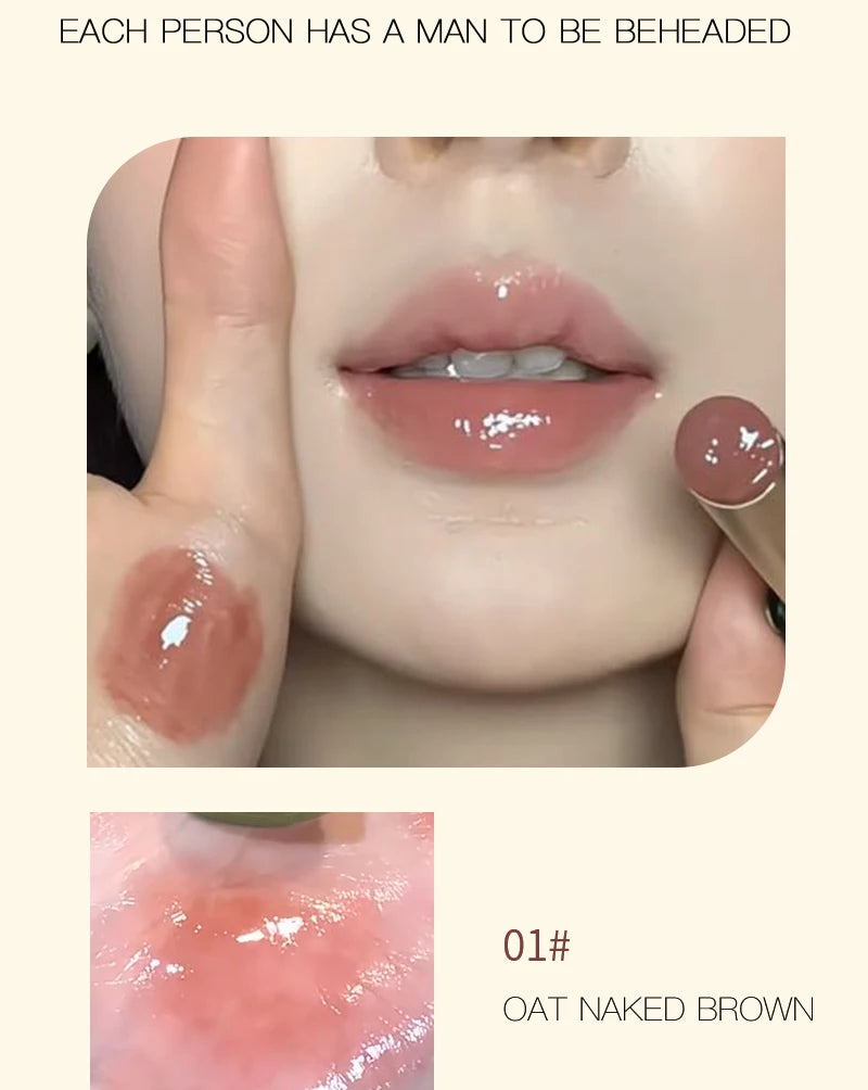 Gloss Jelly Chocolat Brun – Stylo Miroir Nacré Waterproof | Lèvres Hydratées & Brillantes