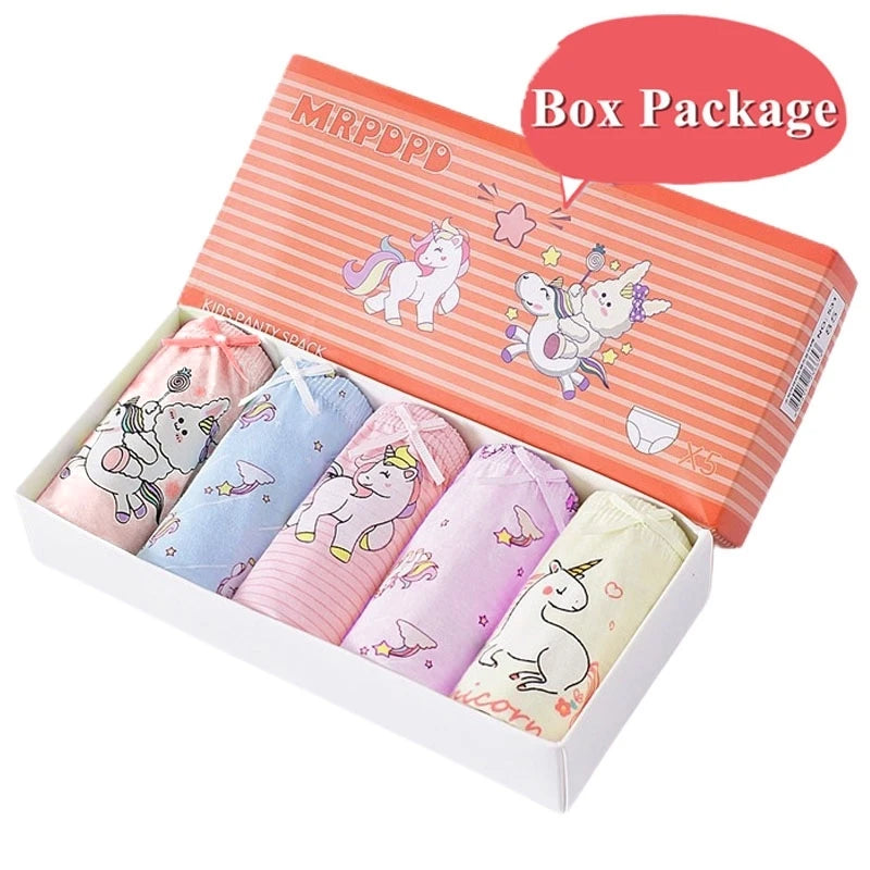 Lot 5/10 Culottes Fille Coton Licorne Arc-en-Ciel – Sous-Vêtements Cartoon Doux Respirants Préscolaire