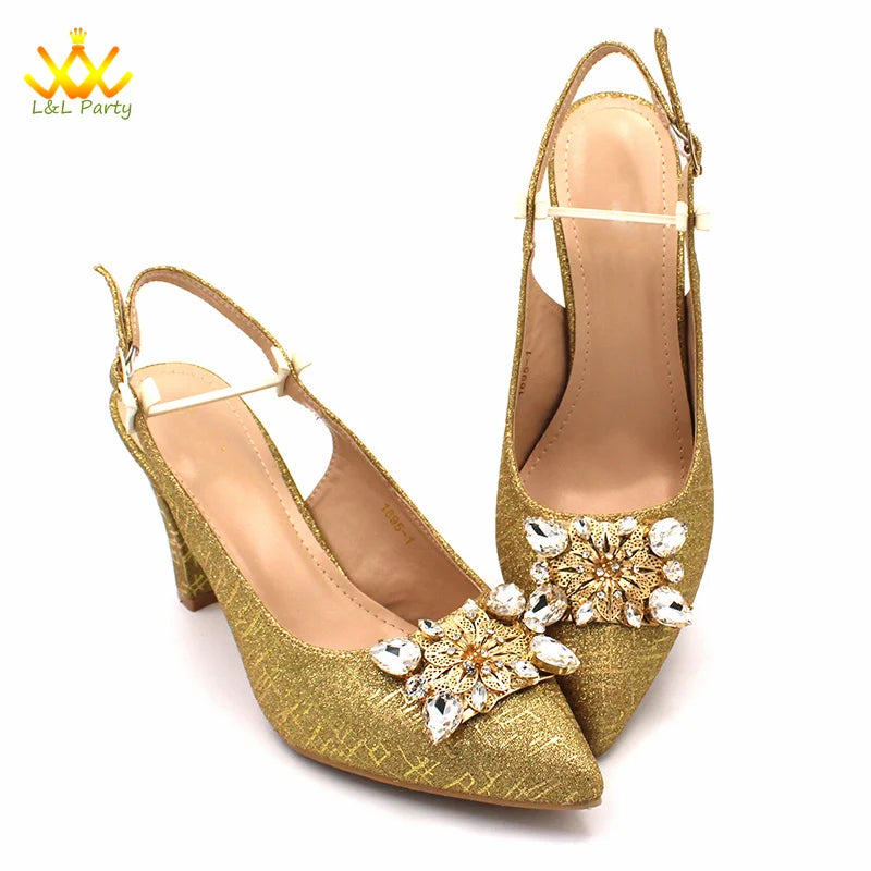 Ensemble Chaussures + Sac Italien Orange Cristal – Pumps Luxe Mariage Fête 2024