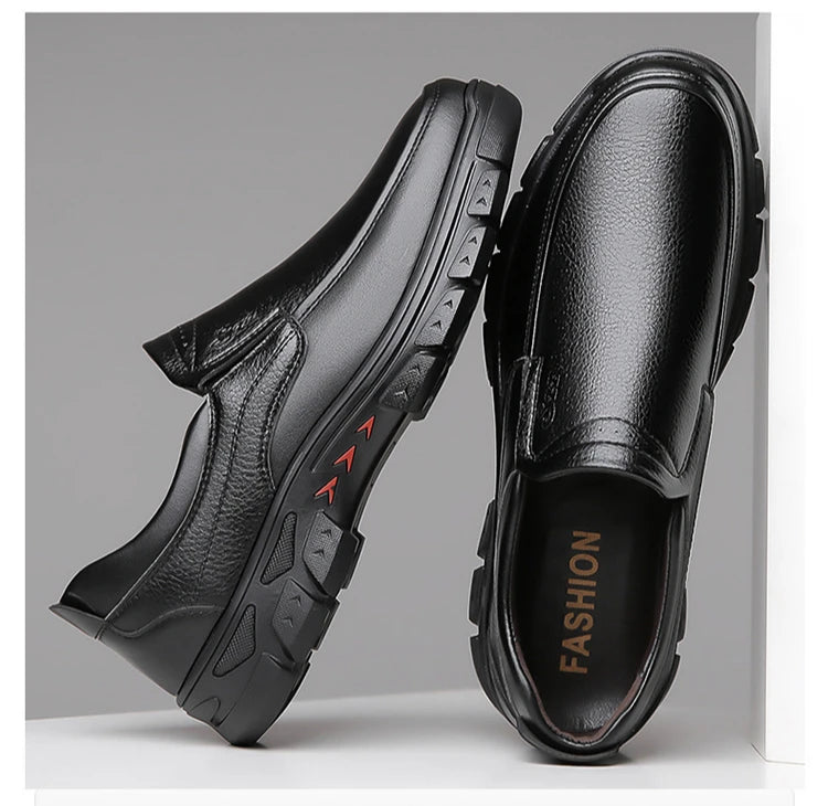 Mocassins Cuir Noir Homme Grande Taille – Chaussures Dress Designer Semelle Douce Printemps