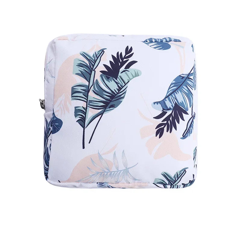 Mini Trousse Cosmétique Zippée Femme – Serviettes Hygiéniques, Rouge à Lèvres & Voyage | Pochette Monnaie & Écouteurs