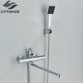 Ensemble Douche Thermostatique Mural – Noir & Chrome, Laiton, Valve Mitigeur | Accessoires Salle de Bain