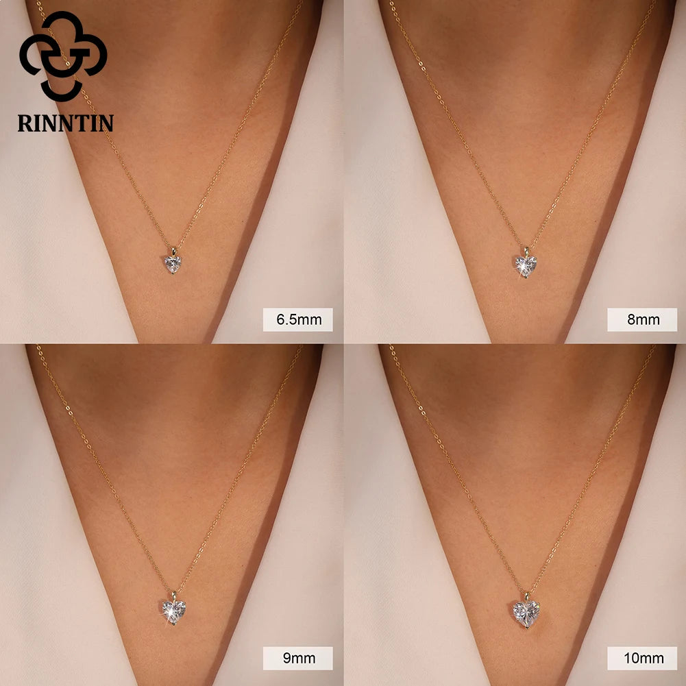 Collier Pendentif Cœur Argent S925 Zircon Cubique 8A – Éclat Diamant Taille Cœur | Chaîne Fine Luxe | Bijou Haut de Gamme Femme | Cadeau Premium