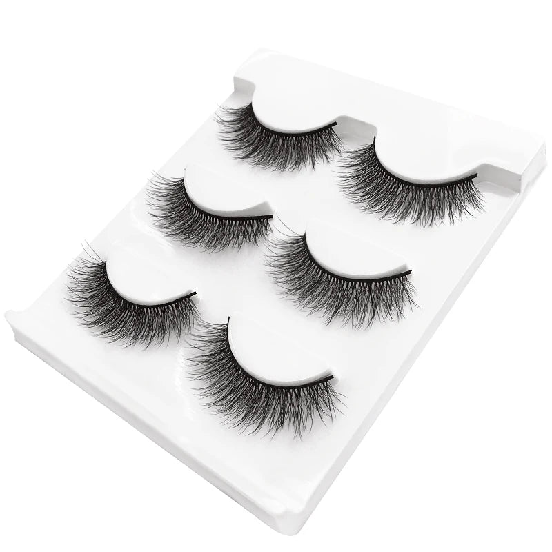 Lot 3 Paires Faux Cils 3D Vison SHIDISHANGPIN – 27 Styles Fluffy Wispy Épais | Cils Faux Faits Main Maquillage Yeux