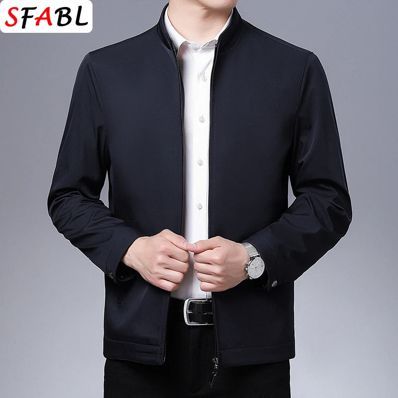 Blazer Homme Luxe Business Casual Zippé Uni Qualité Premium Bureau Manteau Printemps Automne Grande Taille 3XL – Veste Élégante Mode | Mode Homme Premium