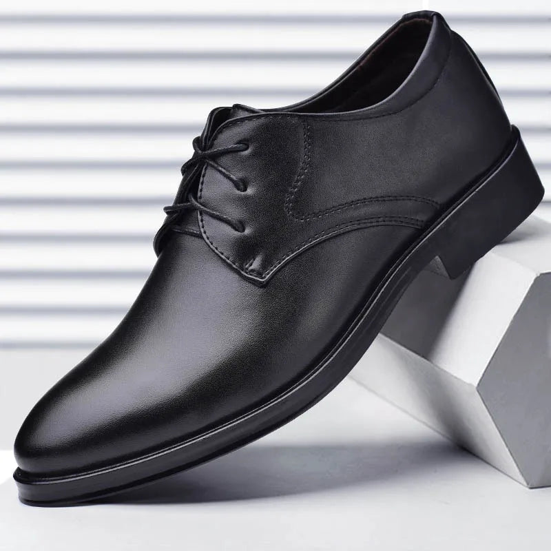 Derby Cuir Business Dress Homme 2025 – Casual Confortable Résistant Fourrure Chaussure