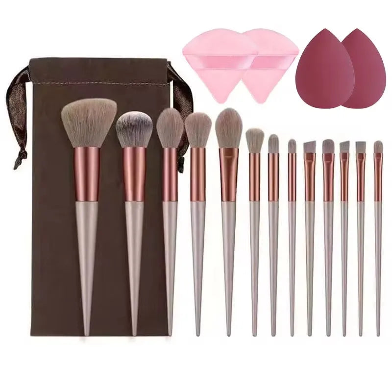 Set Pinceaux Maquillage Professionnel – Fond de Teint, Poudre, Fard à Paupières & Kabuki | Ultra-Doux & Précis