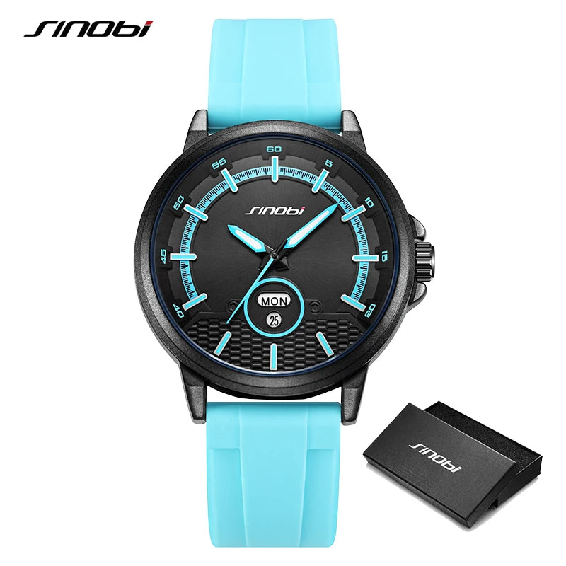 Montre Homme SINOBI Sport Quartz – Calendrier Semaine Fashion Top Brand Cadeau