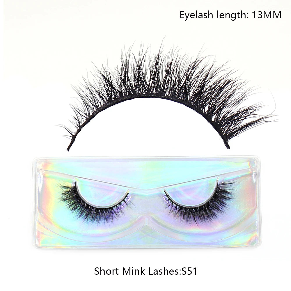 Faux Cils Naturels Courts Fluffy LEHUAMAO – Volume 12-15mm Wispy | Extension Cils Vison Maquillage