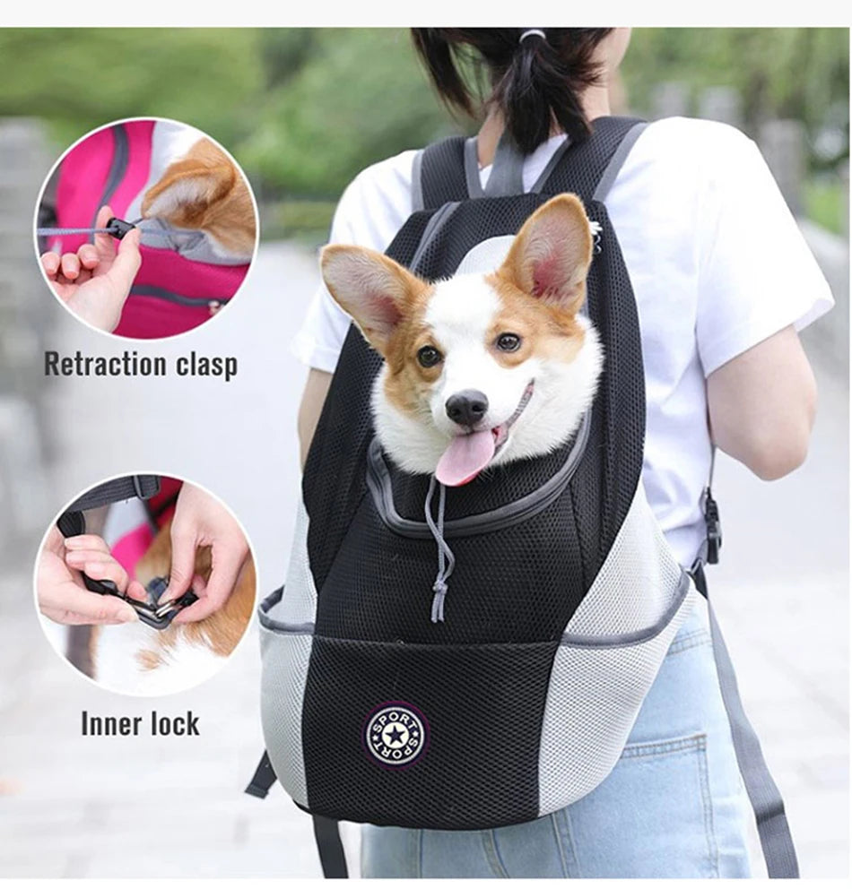 Sac à Dos Transport Chien Chat Randonnée – Respirant Réglé Bandes Réfléchissantes Sécurité