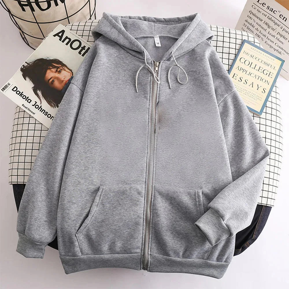 Sweat à Capuche Homme Zippé Uni Loose Manches Longues Y2K High Street Casual Outdoor – Veste Hoodie Streetwear Tendance | Mode Homme Urban