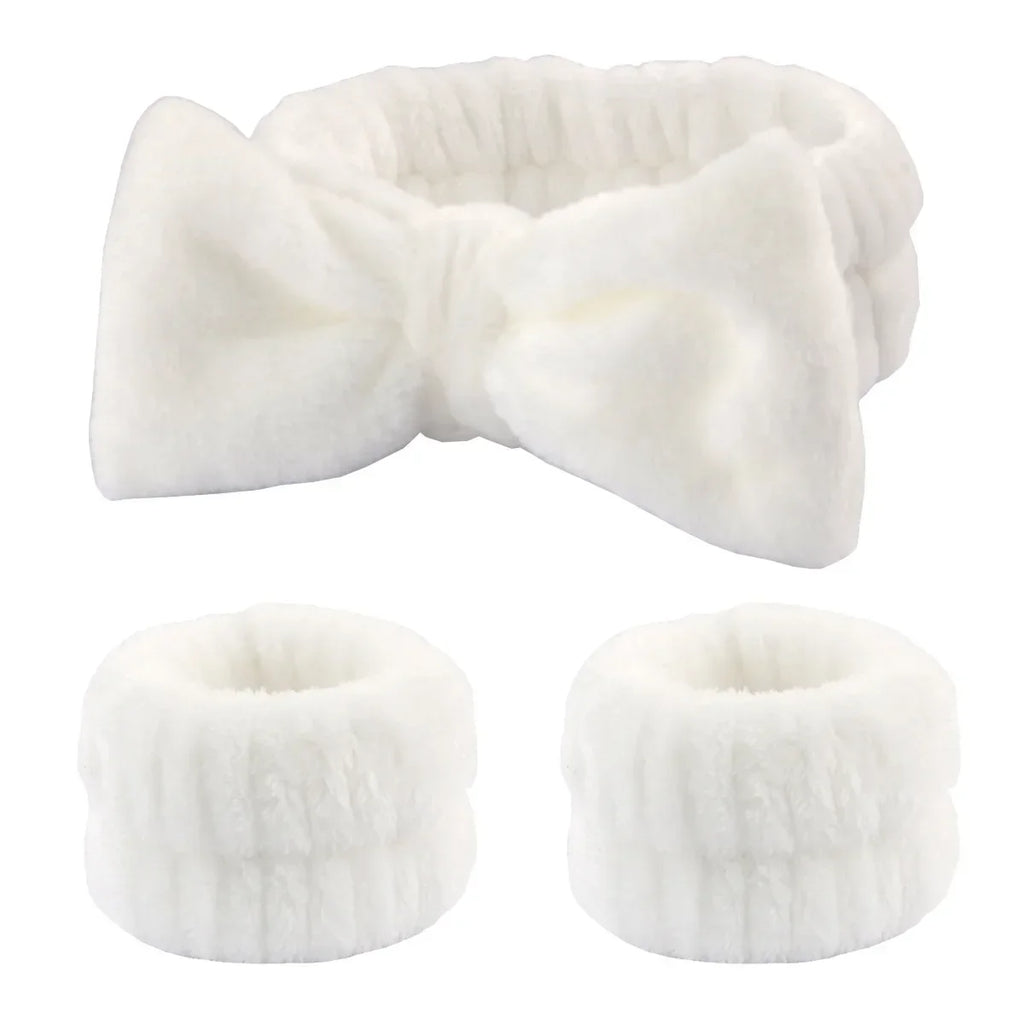 Lot 3 Bandeaux Spa Microfibre – Serre-Tête Lavage Visage & Poignet Absorbant | Scrunchie Maquillage