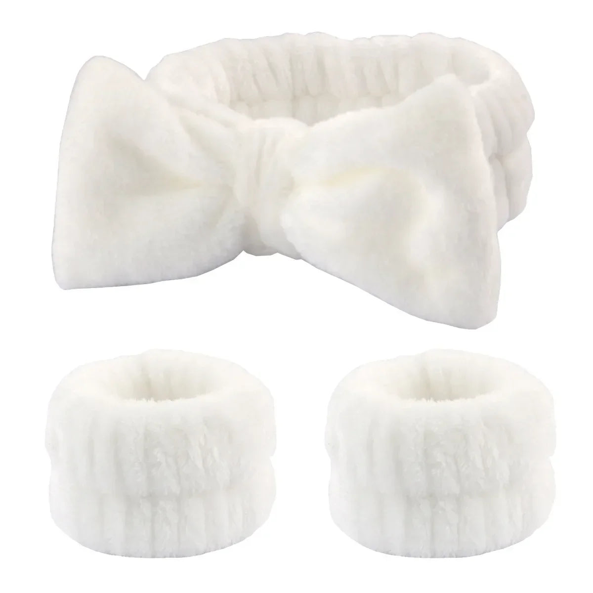 Lot 3 Bandeaux Spa Microfibre – Serre-Tête Lavage Visage & Poignet Absorbant | Scrunchie Maquillage