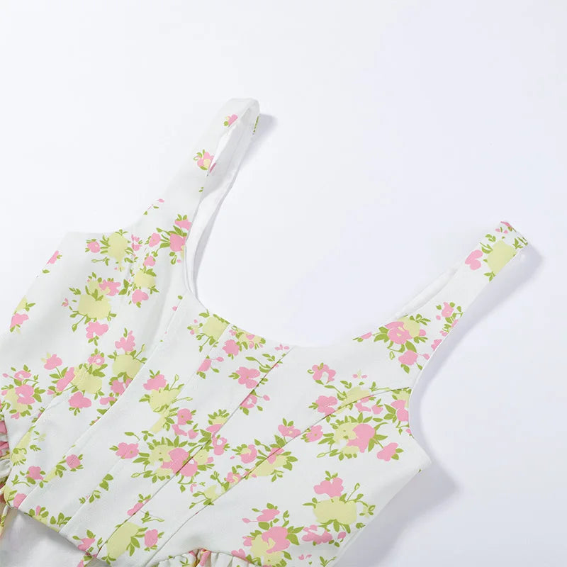 Ensemble 2 Pièces Imprimé Élégant - Gilet Sans Manches À Volants & Pantalon Large | Printemps Été 2026