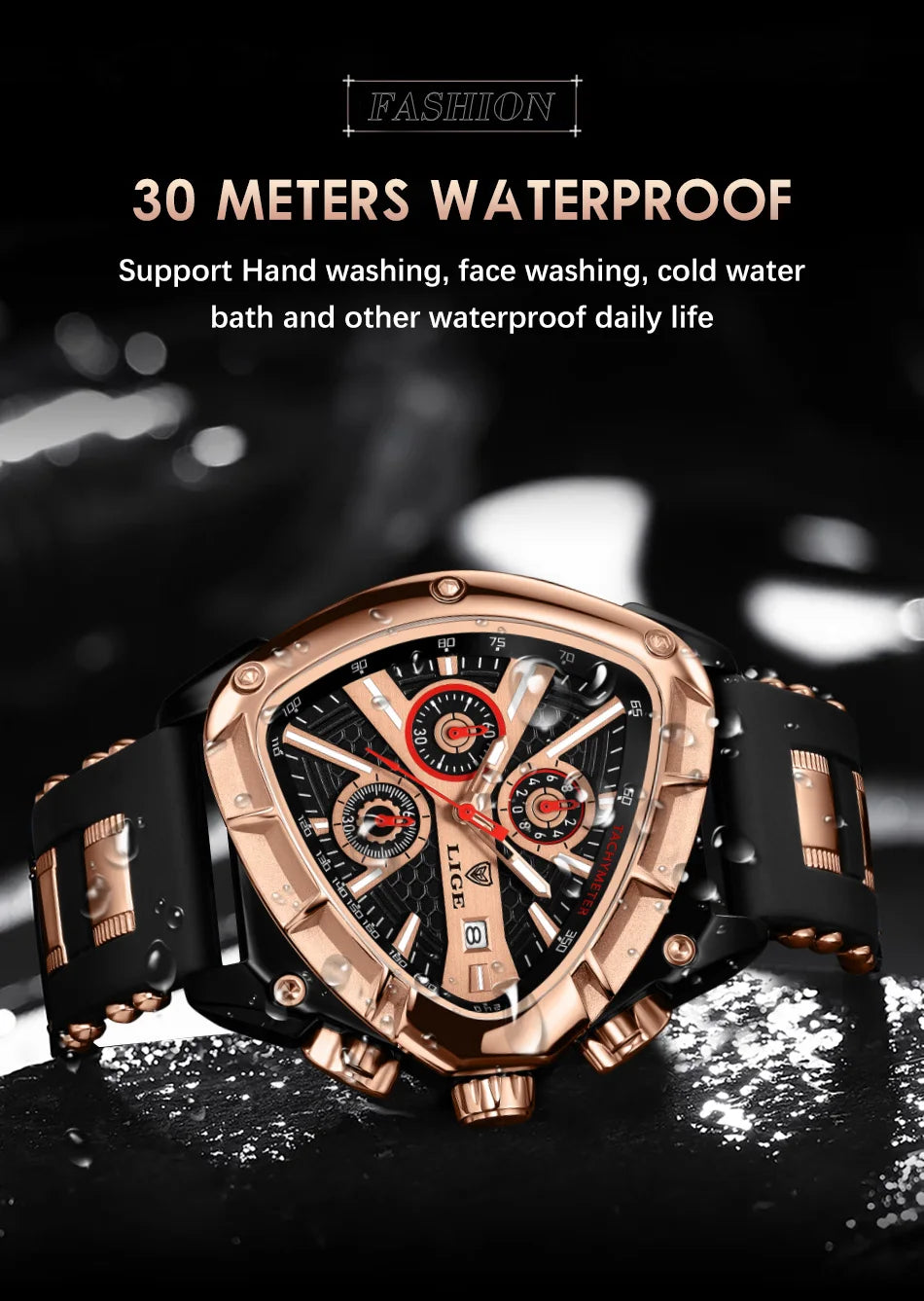 Herrenuhr LIGE Chronograph Militär Sport Armbanduhr Quarz Wasserdicht Luxus Trendig | LIGE Chronograph Militär Premium-Uhr