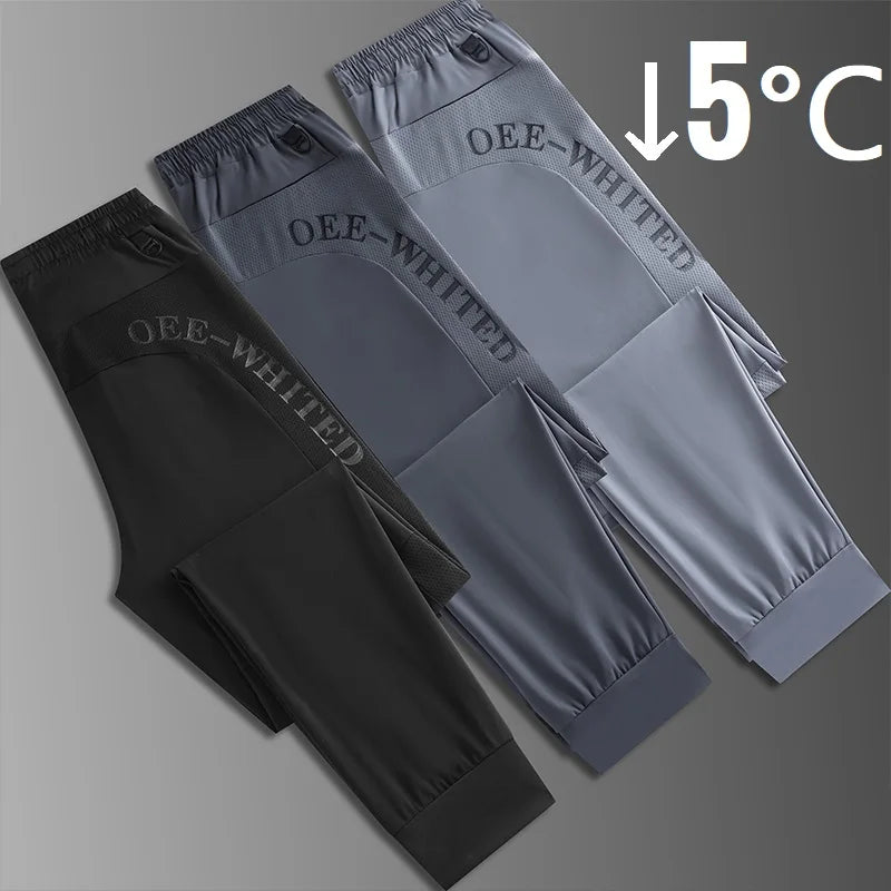 Pantalon Homme Grande Taille Soie de Glace Stretch Respirant Jambe Droite Séchage Rapide Élastique Été Confortable Léger Noir Jusqu'à 6XL – Pantalon Premium Grande Taille Soie de Glace Stretch Été | Mode Homme Grande Taille Premium