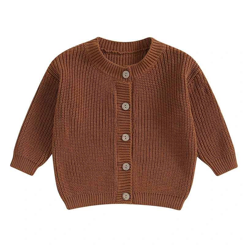 Gilet Cardigan Bébé Tricoté Coton Unisexe – Pull Printemps Automne Enfant Garçon Fille