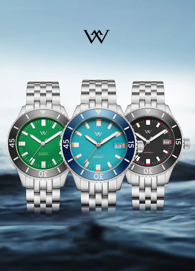 Montre Homme Welly Merck WM203 Automatique NH35 – Saphir Céramique 200M Luxe Premium