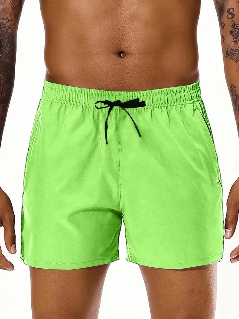 Kurze Herren-Strandshorts Sommer Einfarbig Elastischer Bund Doppeltaschen Fashion Freizeit Komfortabel Sport Cool Trendy – Premium Multifunktions-Shorts Sommer | Herren Premium Sommer Fashion