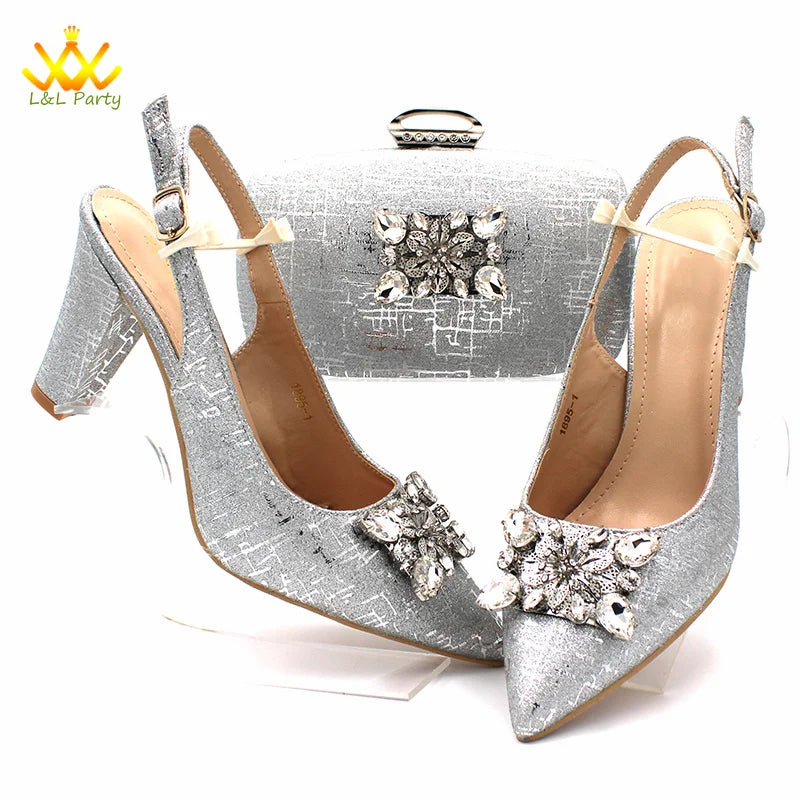 Ensemble Chaussures + Sac Italien Orange Cristal – Pumps Luxe Mariage Fête 2024