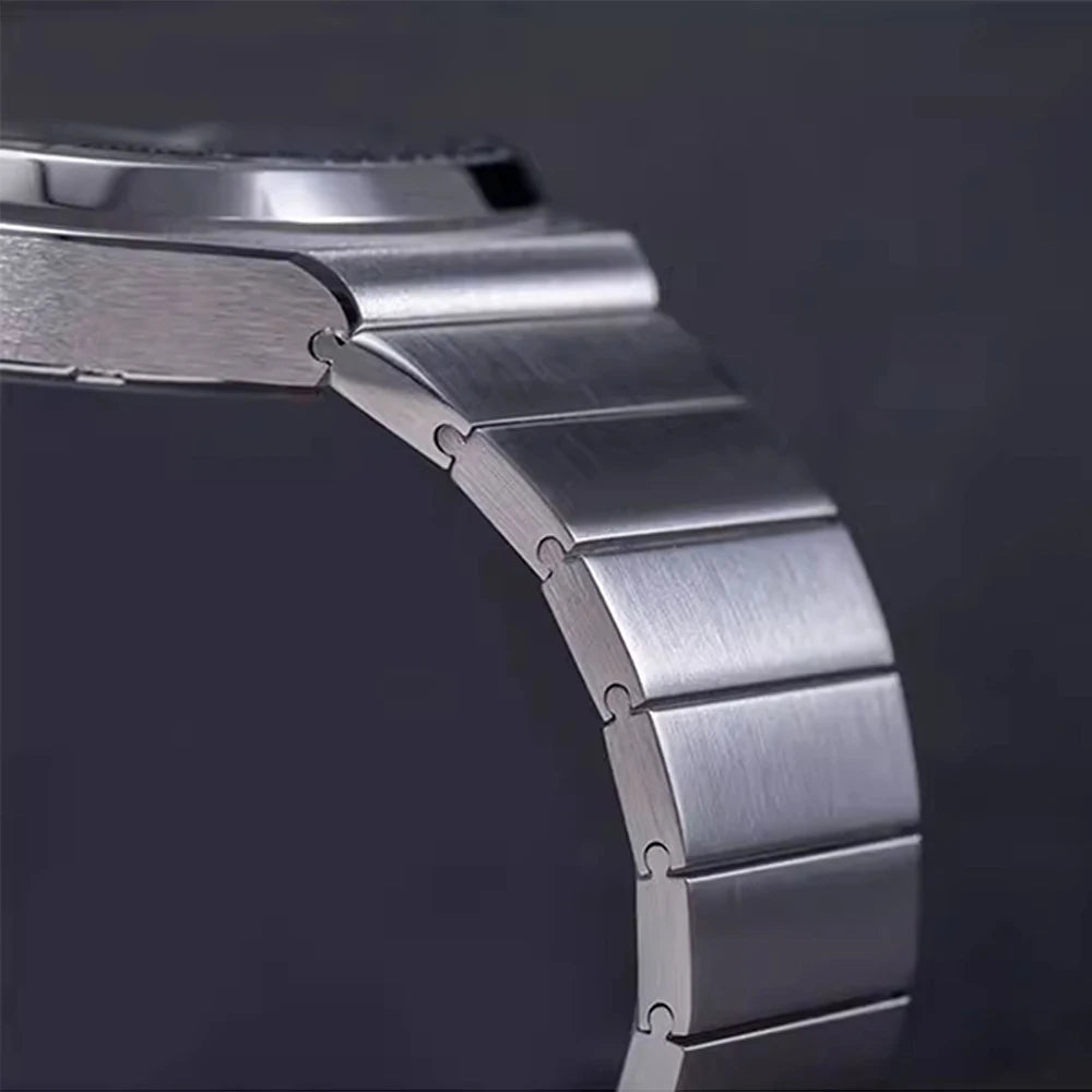 Hruodland F022 Retro Chronograph-Herrenuhr – Saphirglas Edelstahl Blau & Schwarz Fashion
