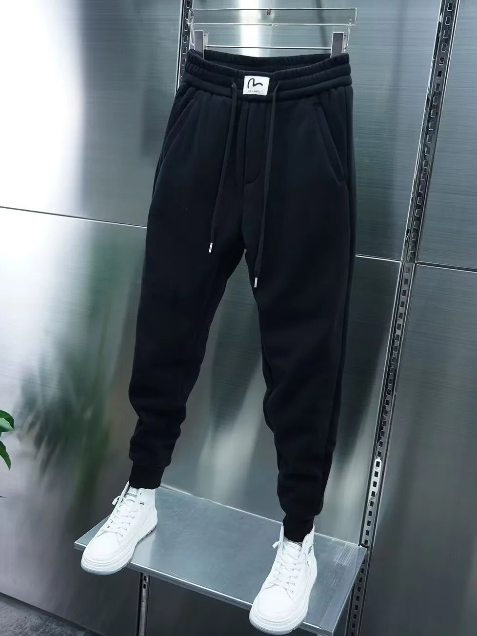 Jogger Sport Homme Style Coréen Cordon – Casual, Confortable & Tendance | Running, Gym & Fitness | Pantalon Noir