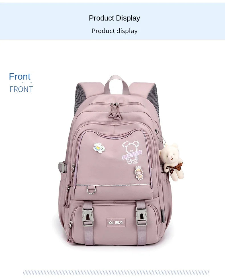 Sac À Dos Scolaire Kawaii Fille Ado – Grand Cartable Collège Lycée Laptop Voyage