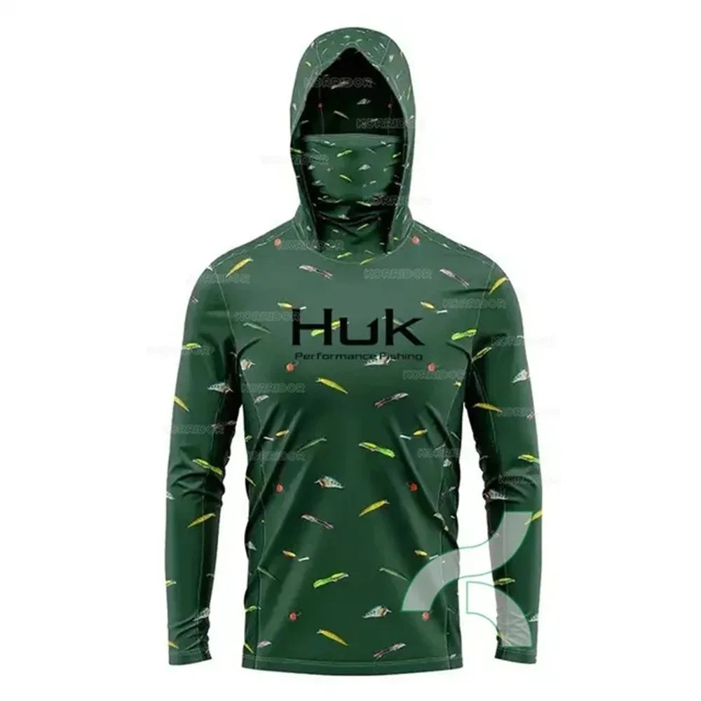 Chemise Pêche HUK Performance Manches Longues - Anti-UV, Cagoule & Séchage Rapide