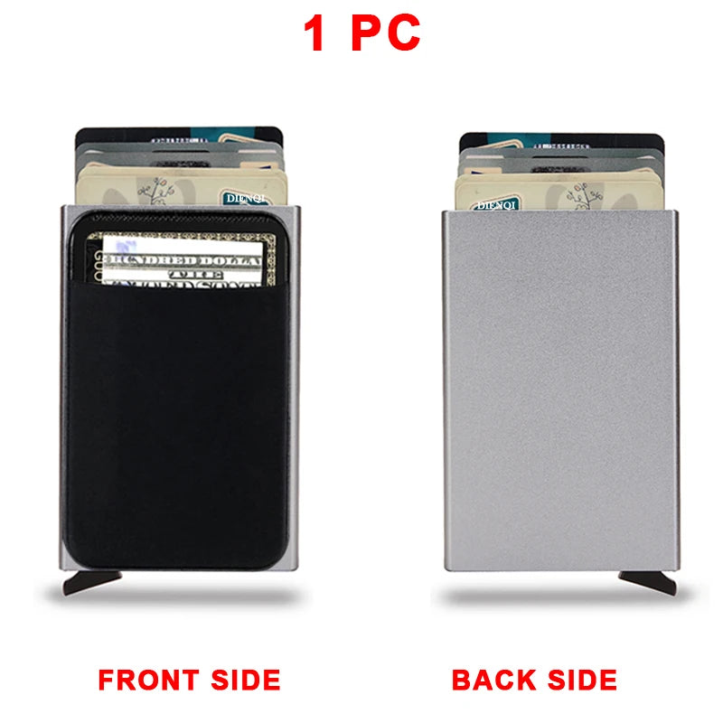 Portefeuille Homme RFID Slim Minimaliste – Porte-Cartes Métal Pop-Up Anti-Piratage