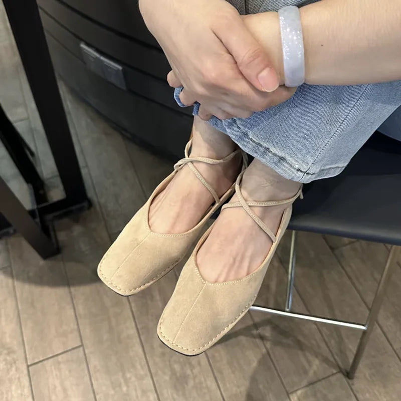 Bailamos Ballerines Cuir Bout Rond Slip-on Femme 2024 – Dress Élégant Casual Printemps