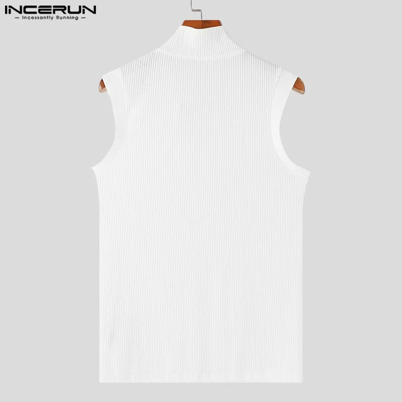 Débardeur Homme Col V INCERUN – Couleur Unie Sans Manches | Streetwear Été & Fitness | Tailles S à 5XL
