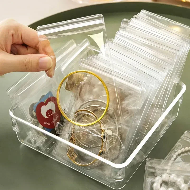 Sachets PVC Transparents Anti-Oxydation Bijoux – Lot 10 à 50 pcs | Rangement Boucles d’Oreilles, Colliers, Pendentifs & Bracelets | Organiseur Bijoux