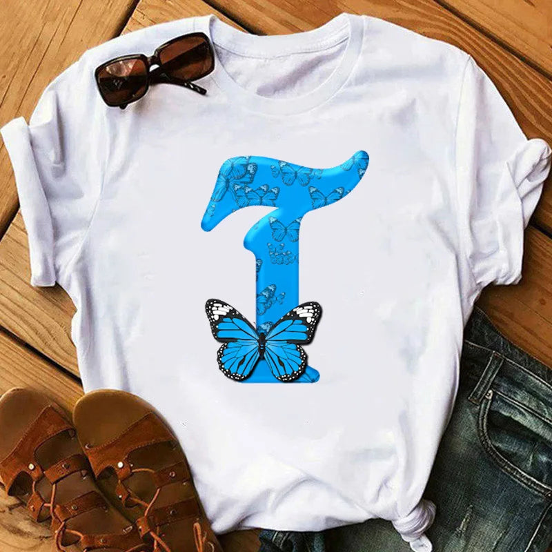 T-Shirt Oversize Femme Imprimé Papillon & Lettres Manches Courtes – Style Harajuku Graphic | Tendance Été