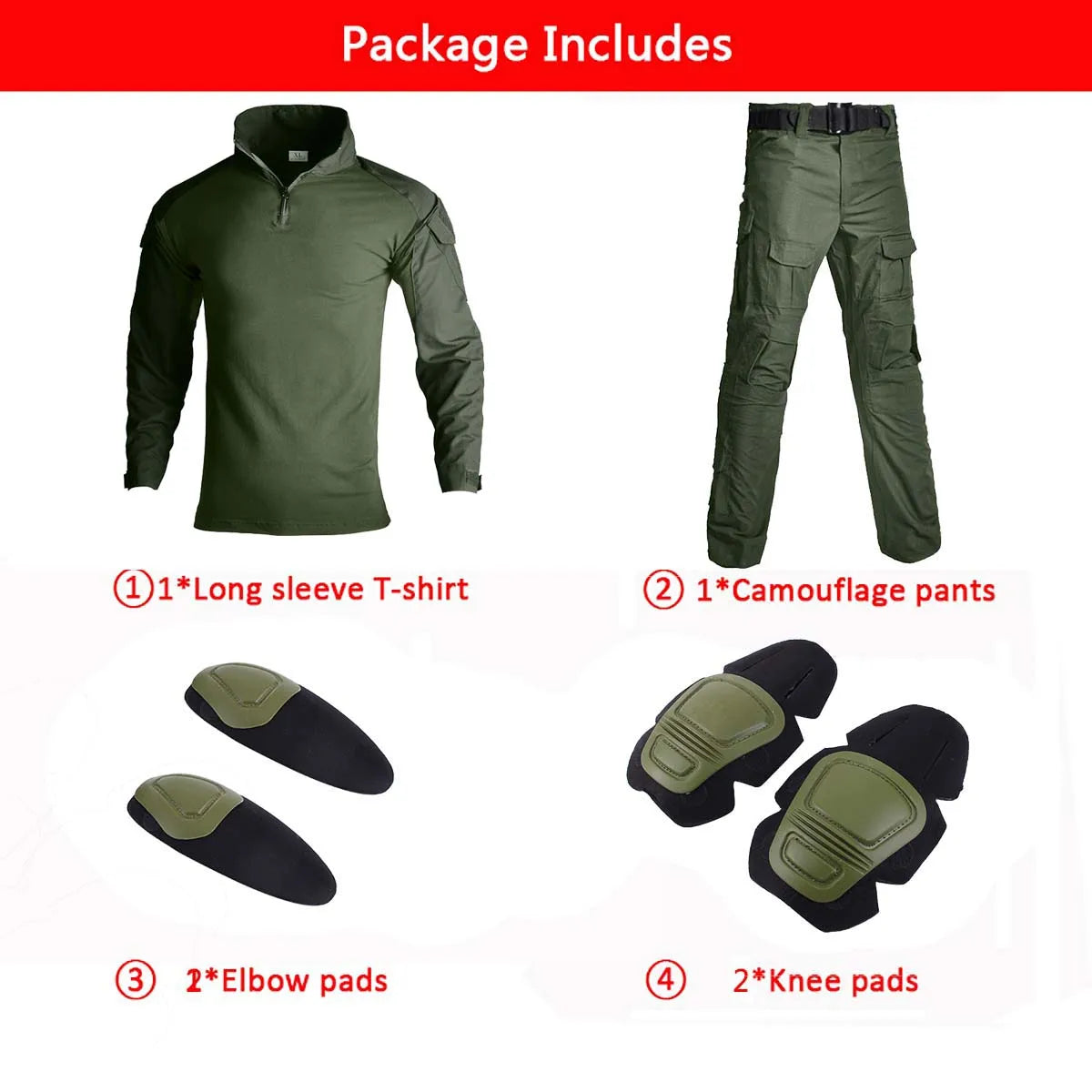 Tenue Tactique Homme Vert Outdoor Uniforme Militaire Chemise Chasse Pantalon Cargo Paintball Ensemble Résistant – Survie Airsoft | Mode Homme Tactical