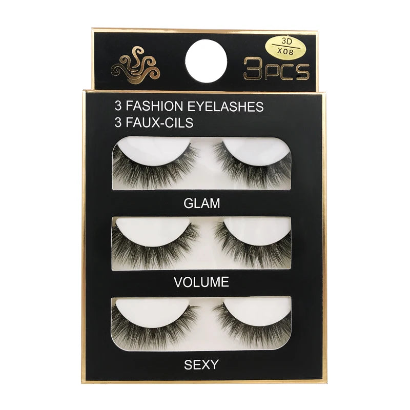 Lot 3 Paires Faux Cils 3D Vison SHIDISHANGPIN – 27 Styles Fluffy Wispy Épais | Cils Faux Faits Main Maquillage Yeux