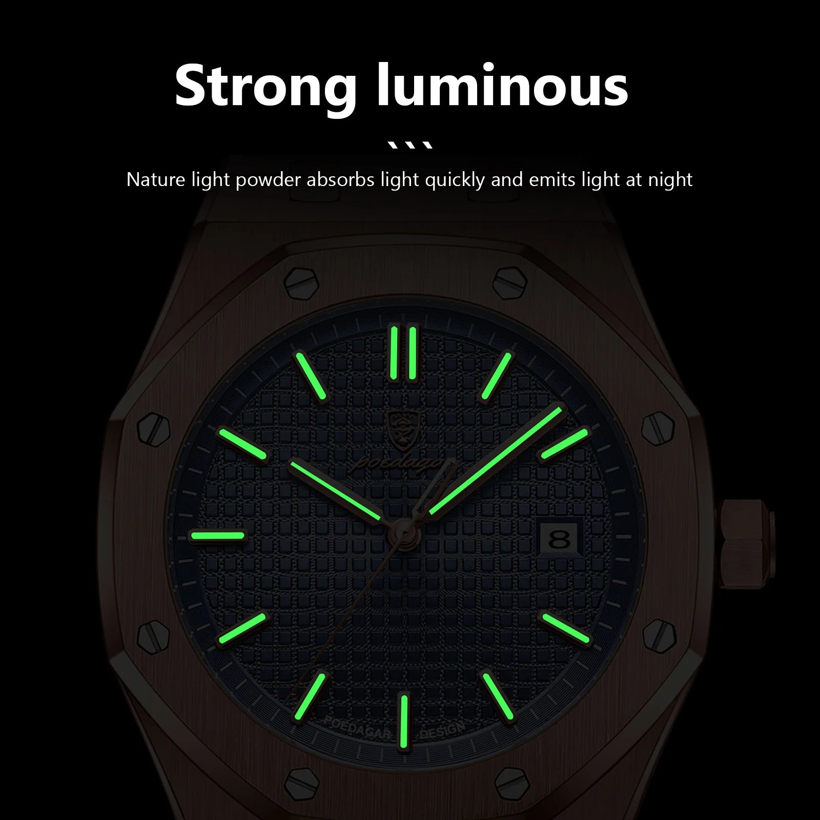 Montre Homme POEDAGAR Business Luxe Quartz – Acier Lumineux Étanche Date Fashion