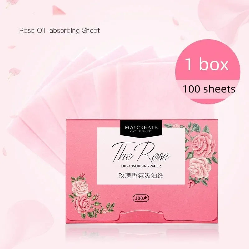 Papiers Matifiants Thé Vert – Lot 100 Pcs Portables | Lingettes Anti-Brillance Visage