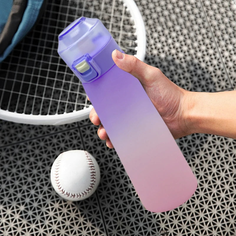 Gourde Aromatisée LUSQI Air + 7 Anneaux Saveurs Inclus – Tritan Sans BPA | Paille Sport & Fitness | Hydratation Savoureuse Outdoor