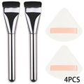Set Pinceaux Contouring & Fond de Teint – 3/5 Pcs | Palette Inox & Puff